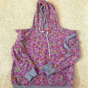 Adorable spring floral ruffled hoodie by Kate Spade M
